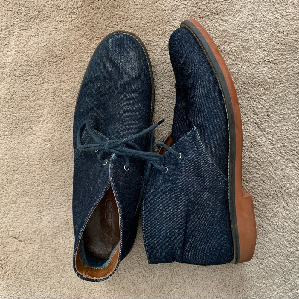 Aldo blue denim chukkas. Worn only a few times.